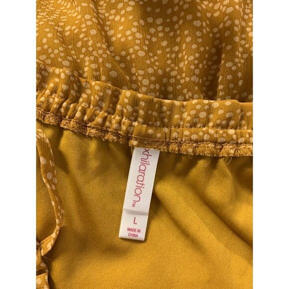 Xhilaration Womens Large Banydoll Dress Cold Shoulder Lined Polka Dot Boho - Picture 8 of 9